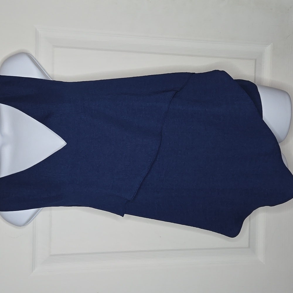 Asymetrical Navy Top By Apricot